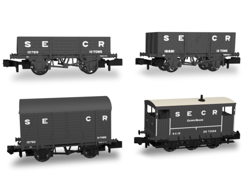 Rapido 942002 SECR Livery N Gauge 5 Plank Wagon Pack No: 2